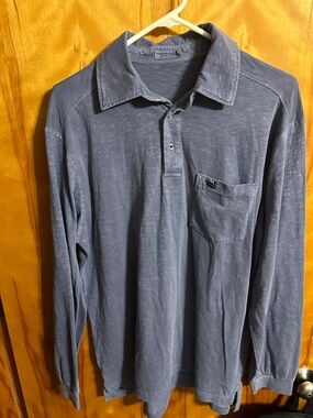 Southern Marsh Men's Long-Sleeve Polo in Washed Blue-Gray